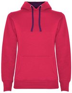 Roly Urban Kapuzen-Sweatshirt mit Daumenöffnungen für Damen, Black 02 M, RY1068 – Rosette 78/Viola 71