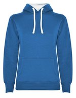 Roly Urban Kapuzen-Sweatshirt mit Daumenöffnungen für Damen, Black 02 M, RY1068 – Blu reale 05/Bianco 01