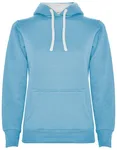 Roly Urban Kapuzen-Sweatshirt mit Daumenöffnungen für Damen, Light Pink 48/Heather Grey 58 XL, RY1068 – Sky Blue 10/White 01