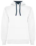 Roly Urban Kapuzen-Sweatshirt mit Daumenöffnungen für Damen, Light Pink 48/Heather Grey 58 XL, RY1068 – White 01/Navy Blue 55
