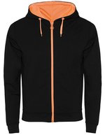 Fuji Sweat-Jacke mit fluoreszierenden Akzenten – Black 02/Fluor Orange 223