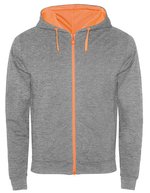 Fuji Sweat-Jacke mit fluoreszierenden Akzenten – Heather Grey 58/Fluor Orange 223