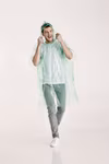 Stamina Transparenter Regenponcho Shaka aus LDPE, Fern Green 226 127 x 102 cm, RY5601 – Bild 2