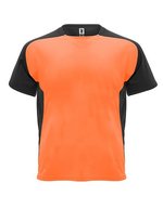 Roly Sport Bugatti T-Shirt mit Kontrasteinsätzen – Fluor Orange 223/Black 02