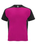 Roly Sport Bugatti T-Shirt mit Kontrasteinsätzen, Black 02/White 01 S, RY6399 – Fuchsia 40/Black 02