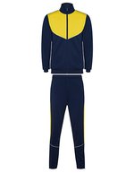 Roly Sport Evans Trainingsanzug mit schmalem Schnitt, Black 02/Ebony 231 S, RY6402 – Navy Blue 55/Yellow 03