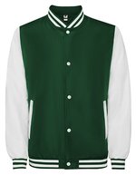 Veste universitaire California – Vert bouteille 56/Blanc 01