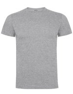 Roly Baumwoll Kurzarm T-Shirt mit Nackenband, Ebony 231 XL, RY6502 – Melange Grigio 58