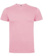 Roly Baumwoll Kurzarm T-Shirt mit Nackenband, Ebony 231 XL, RY6502 – Rosa chiaro 48