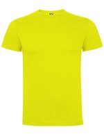 Roly Baumwoll Kurzarm T-Shirt mit Nackenband, Ebony 231 XL, RY6502 – Lime Giallo 118