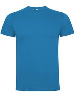 Roly Baumwoll Kurzarm T-Shirt mit Nackenband, Ebony 231 XL, RY6502 – Blu oceano 100