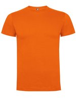 Roly Baumwoll Kurzarm T-Shirt mit Nackenband, Ebony 231 XL, RY6502 – Arancione 31
