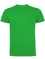 Roly Baumwoll Kurzarm T-Shirt mit Nackenband, Ebony 231 XL, RY6502 – Tropicale Verde 216
