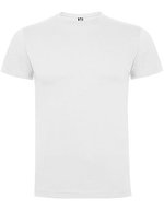 Roly Baumwoll Kurzarm T-Shirt mit Nackenband, Ebony 231 XL, RY6502 – Bianco 01