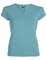 Roly T-Shirt Belice mit V-Ausschnitt für Damen, White 01 S, RY6532 – Poussiereux Bleu 267