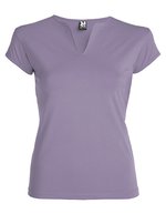 Roly T-Shirt Belice mit V-Ausschnitt für Damen, White 01 S, RY6532 – Lavande 268