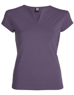 Roly T-Shirt Belice mit V-Ausschnitt für Damen, White 01 S, RY6532 – Lilas 121