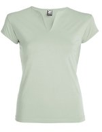 Roly T-Shirt Belice mit V-Ausschnitt für Damen, White 01 S, RY6532 – Mist Vert 264