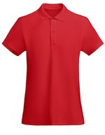 Roly Eco Tailliertes Bio-Baumwoll-Poloshirt für Damen, White 01 S, RY6618 – Red 60