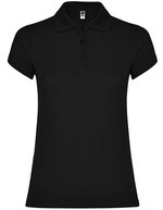 Roly Poloshirt Star, taillierter Schnitt für Damen, White 01 L, RY6634 – Nero 02