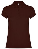 Roly Poloshirt Star, taillierter Schnitt für Damen, White 01 L, RY6634 – Cioccolato 87