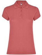 Roly Poloshirt Star, taillierter Schnitt für Damen, White 01 L, RY6634 – Chrysanthemum Rosso 262