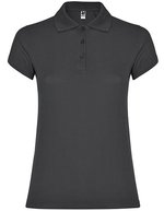 Roly Poloshirt Star, taillierter Schnitt für Damen, White 01 L, RY6634 – Scuro Piombo 46