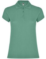 Roly Poloshirt Star, taillierter Schnitt für Damen, White 01 L, RY6634 – Scuro Menta 164