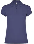 Roly Poloshirt Star, taillierter Schnitt für Damen, Heather Grey 58 M, RY6634 – Denim Blue 86