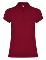 Roly Poloshirt Star, taillierter Schnitt für Damen, White 01 L, RY6634 – Granato Rosso 57