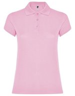 Roly Poloshirt Star, taillierter Schnitt für Damen, White 01 L, RY6634 – Rosa chiaro 48