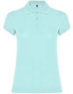 Roly Poloshirt Star, taillierter Schnitt für Damen, White 01 L, RY6634 – Menta 98