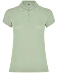 Roly Poloshirt Star, taillierter Schnitt für Damen, Heather Grey 58 M, RY6634 – Mist Green 264