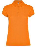 Roly Poloshirt Star, taillierter Schnitt für Damen, White 01 L, RY6634 – Arancione 31