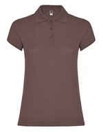 Roly Poloshirt Star, taillierter Schnitt für Damen, White 01 L, RY6634 – Pallido Rosso 168