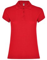 Roly Poloshirt Star, taillierter Schnitt für Damen, White 01 L, RY6634 – Rosso 60