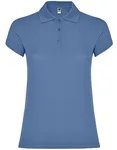 Roly Poloshirt Star, taillierter Schnitt für Damen, Heather Grey 58 M, RY6634 – Riviera Blue 261