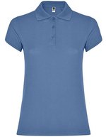 Roly Poloshirt Star, taillierter Schnitt für Damen, White 01 L, RY6634 – Riviera Blu 261
