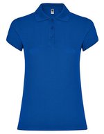 Roly Poloshirt Star, taillierter Schnitt für Damen, White 01 L, RY6634 – Blu reale 05