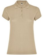 Roly Poloshirt Star, taillierter Schnitt für Damen, White 01 L, RY6634 – Sabbia 07
