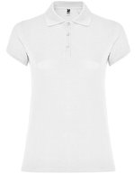 Roly Poloshirt Star, taillierter Schnitt für Damen, White 01 L, RY6634 – Bianco 01