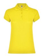 Roly Poloshirt Star, taillierter Schnitt für Damen, White 01 L, RY6634 – Giallo 03