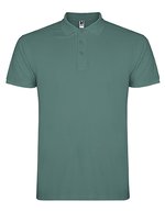 Roly Baumwoll-Polo mit Rippkragen und Seitenschlitzen, White 01 L, RY6638 – Calm Bleu 171