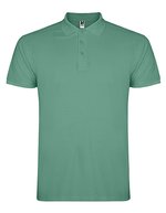 Roly Baumwoll-Polo mit Rippkragen und Seitenschlitzen, White 01 L, RY6638 – Fonce Menthe 164