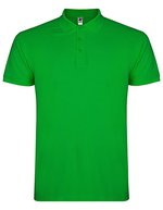 Roly Baumwoll-Polo mit Rippkragen und Seitenschlitzen, White 01 L, RY6638 – Herbe Vert 83