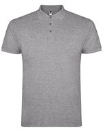 Roly Baumwoll-Polo mit Rippkragen und Seitenschlitzen, White 01 L, RY6638 – Chine Gris 58
