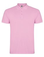 Roly Baumwoll-Polo mit Rippkragen und Seitenschlitzen, White 01 L, RY6638 – Rose clair 48