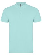 Roly Baumwoll-Polo mit Rippkragen und Seitenschlitzen, White 01 L, RY6638 – Menthe 98