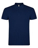 Roly Baumwoll-Polo mit Rippkragen und Seitenschlitzen, White 01 L, RY6638 – Bleu marine 55