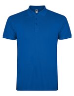 Roly Baumwoll-Polo mit Rippkragen und Seitenschlitzen, White 01 L, RY6638 – Bleu royal 05